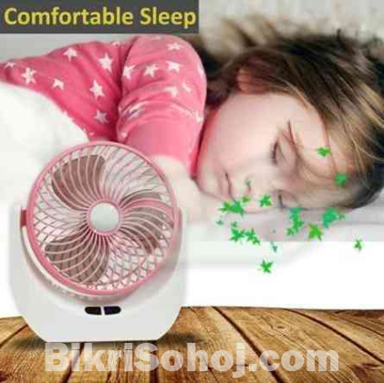 Rechargeable chargeable mini table fan with LED light